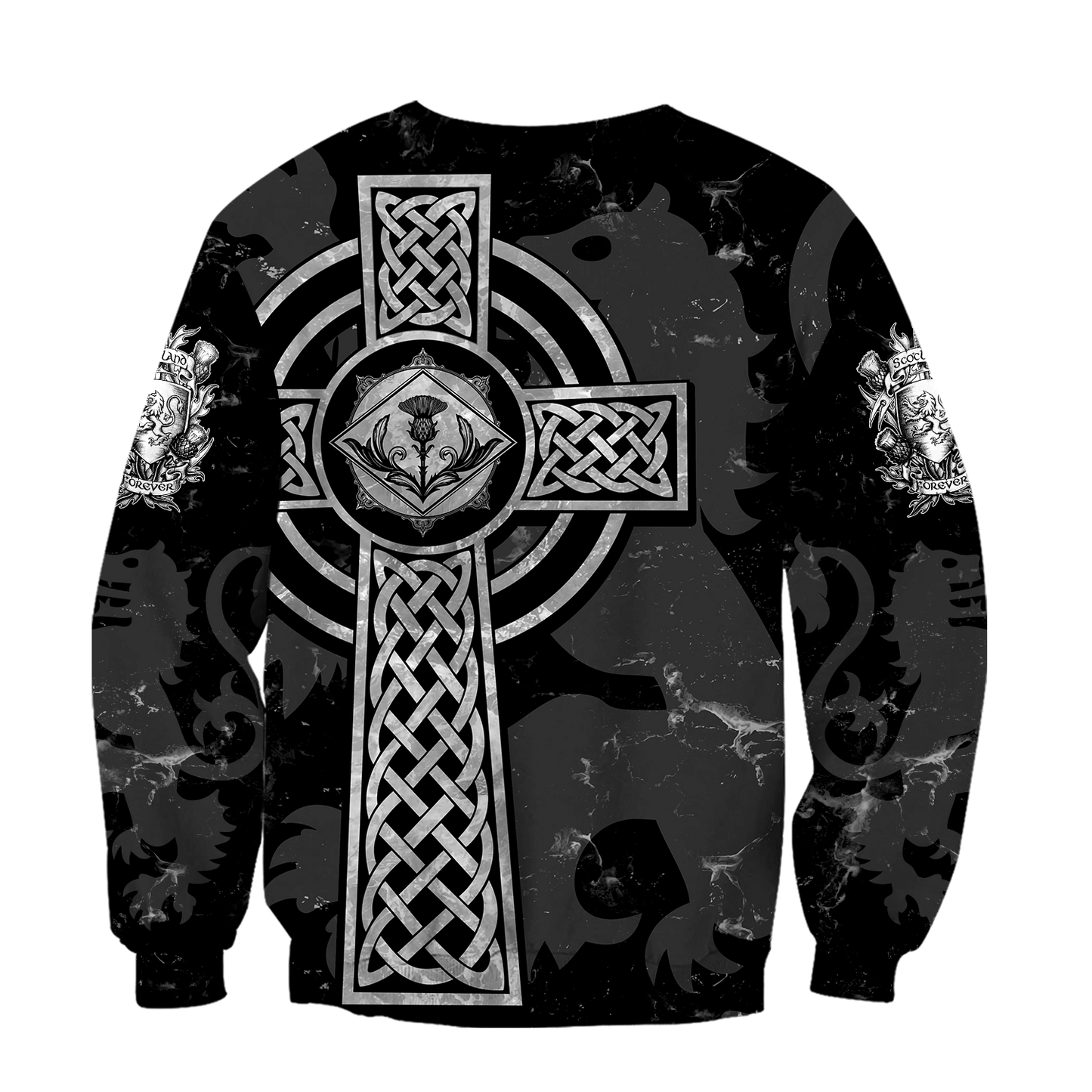 Scottish St-Andrew Thristle Celtic Cross grey ver2 Hoodie AZ210207 - Amaze Style™-Apparel