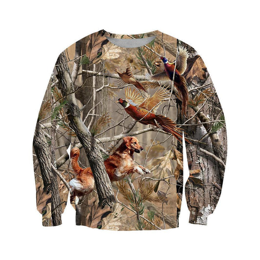 3D All Over Printed Dog Hunting Pheasant Shirts-Apparel-6teenth World-Sweatshirt-S-Vibe Cosy™