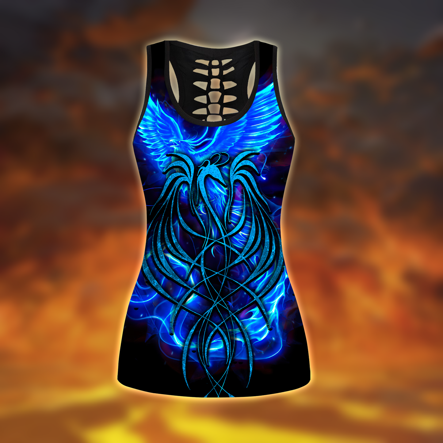 Royal Blue Phoenix Tattoo 3D All Over Printed Legging by SUN AM250502 - Amaze Style™-Apparel
