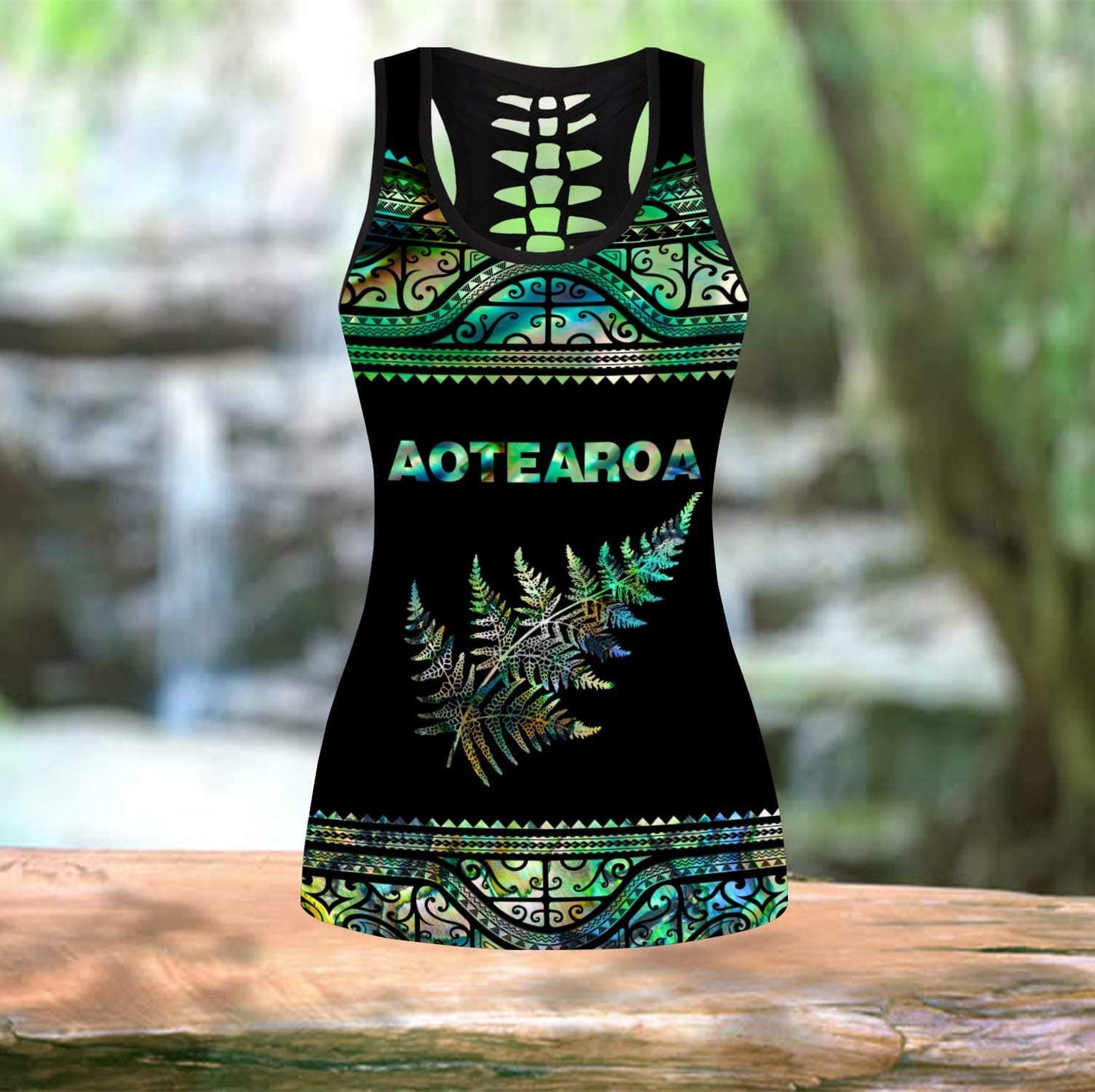 Aotearoa Maori New zealand tank top & leggings outfit for women