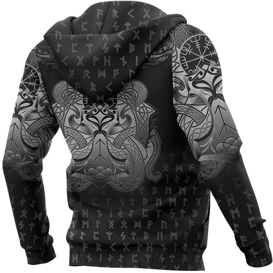 Vikings Vegvisir Mjolnir and Dragon Norse Tattoo - Amaze Style™-Apparel