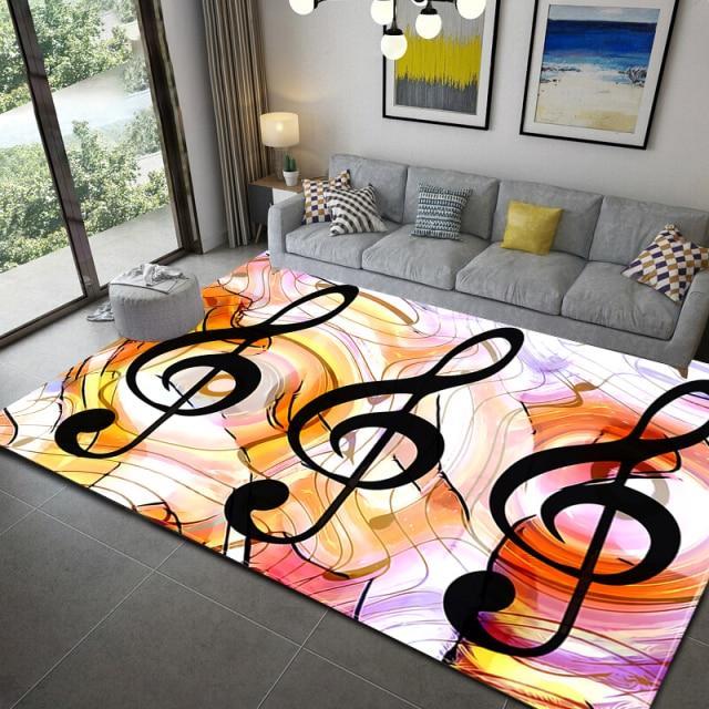 Music Notes Piano Area Rug