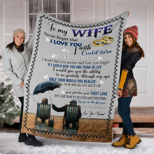 Custom Blanket To My Wife-Best Gift For Wife-Sherpa Blanket TA