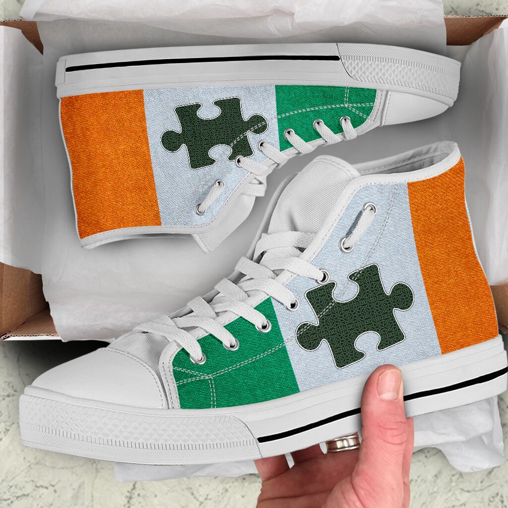 Irish Autism White Limited Shoes SU040304 - Amaze Style™-Shoes