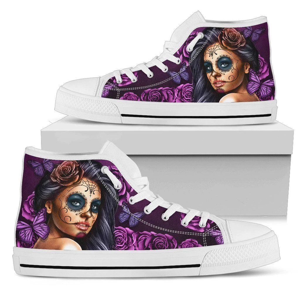 High tops calavera violet (white shoes) PL17032003 - Amaze Style™-