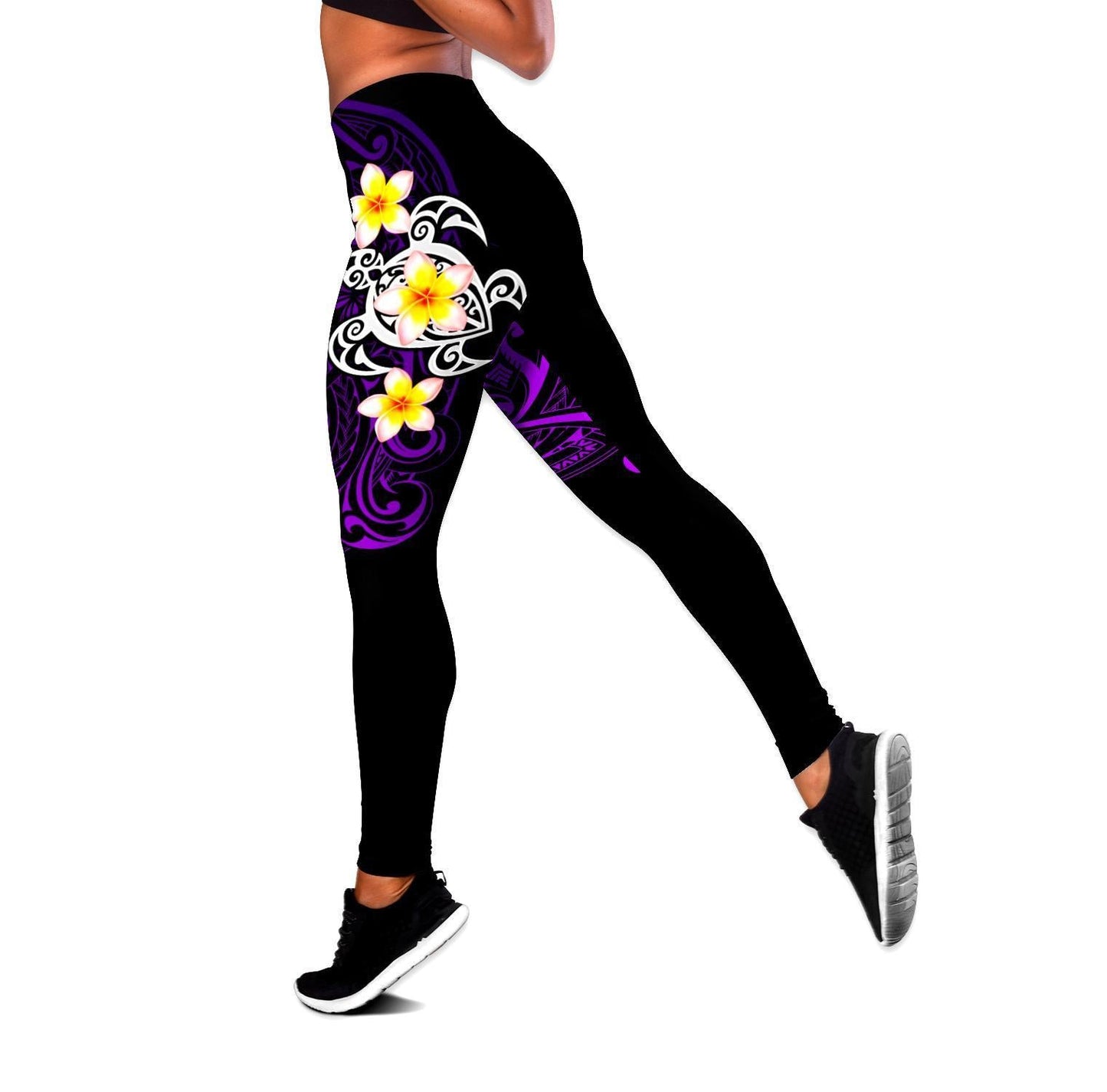 Polynesian Tattoo Turtle Purple Legging & Tank top ML