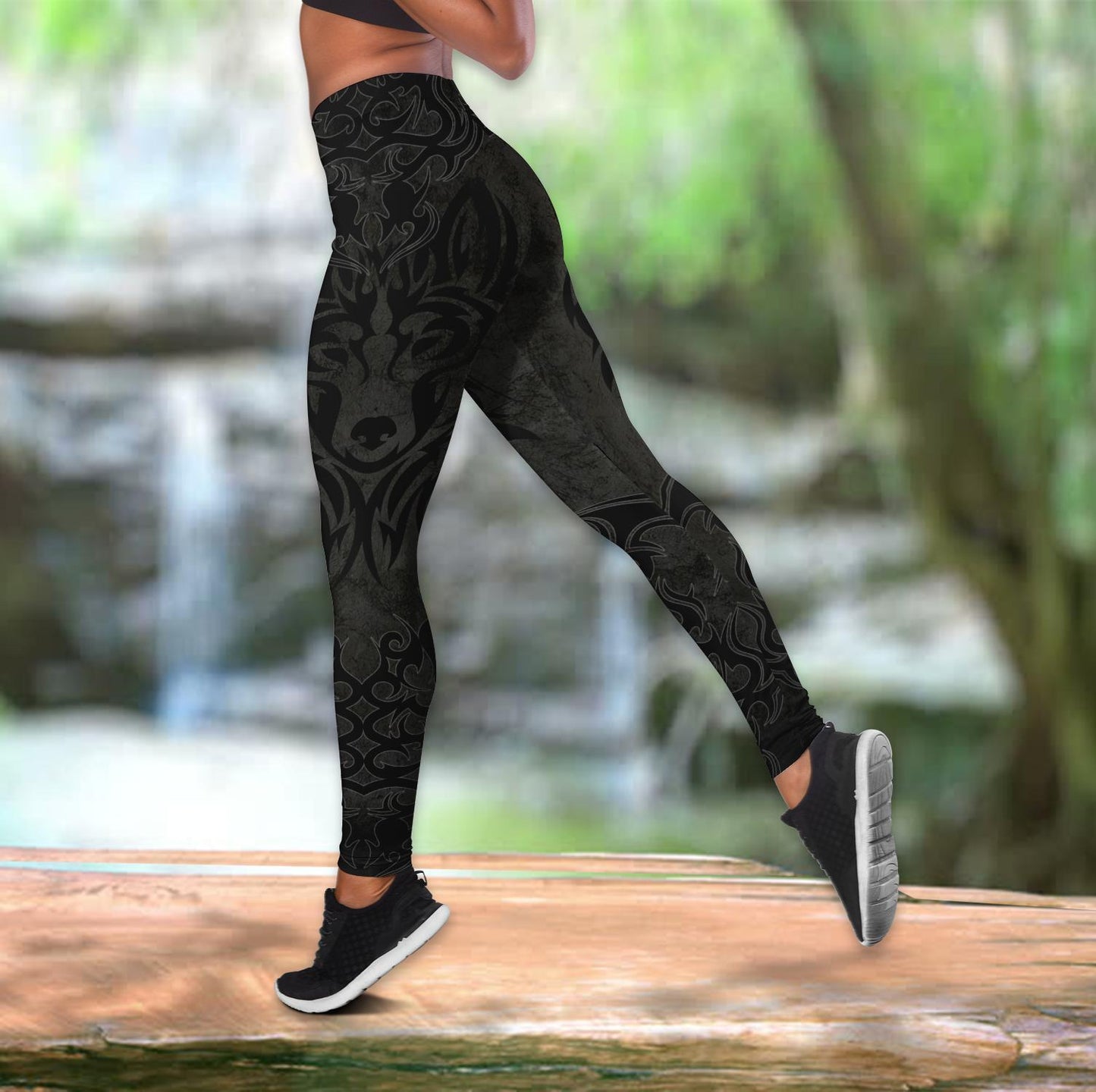 Black Wolf Nightmare Over Printed Legging & Tank top-ML