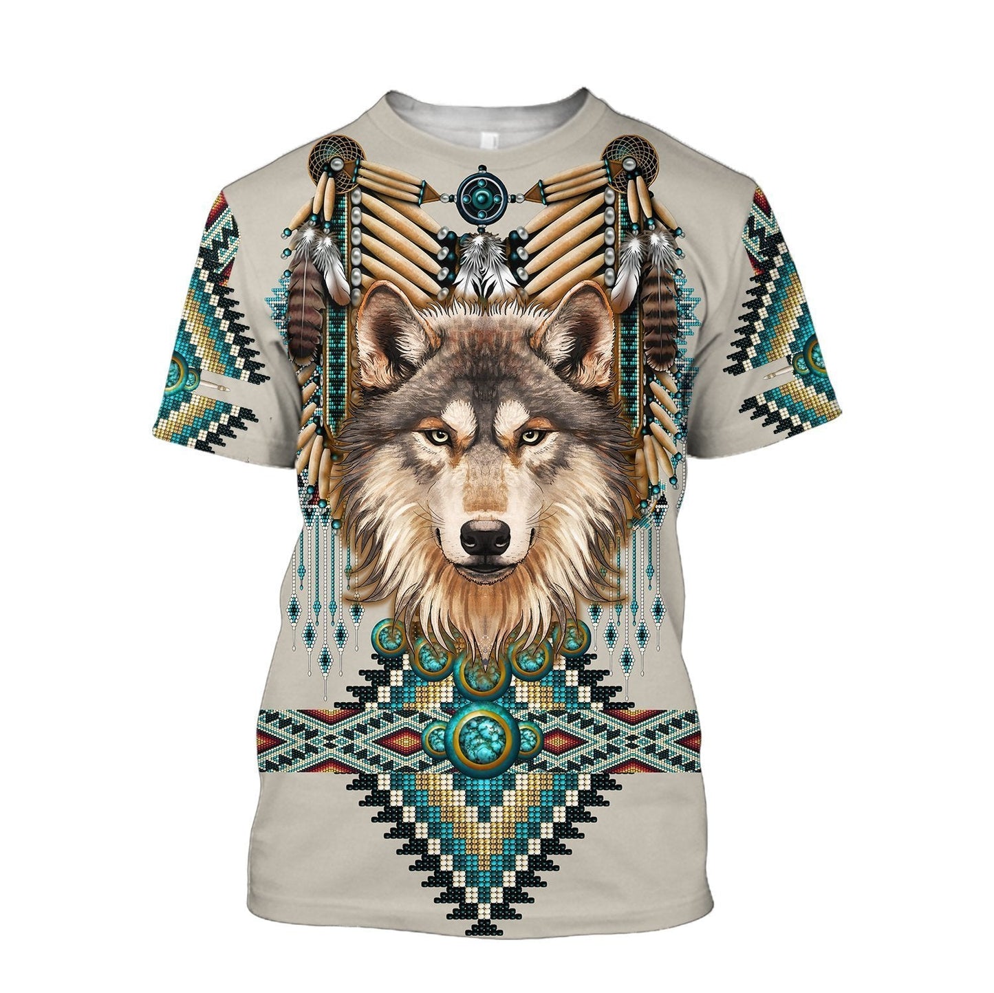 Native Spirit Wolf 3D Over Printed Unisex Hoodie-ML