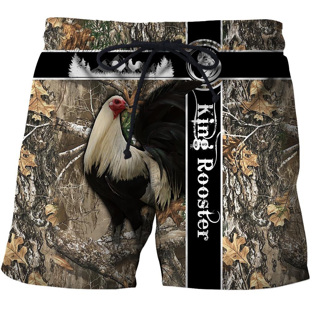 King Rooster Camo 3D Over Printed Unisex Deluxe Hoodie ML