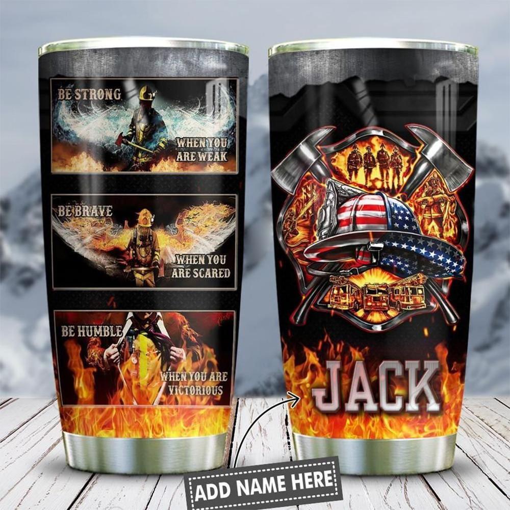 Personalized Firefighter Customize Name Stainless Steel Tumbler
