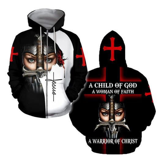 A Child Of God A Woman Of Faith A Warrior Of Christ 3D All Over Printed Shirts