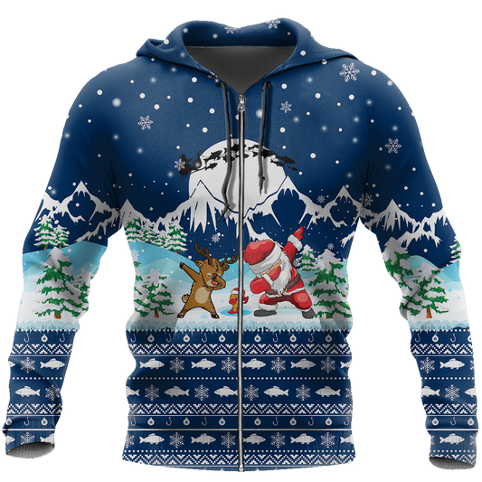 HC Christmas Santa Fishing YOLO - Blue TR131102 - Amaze Style™-Apparel