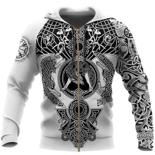 3D All Over Printed Viking Tattoo Hoodie - Amaze Style™-Apparel