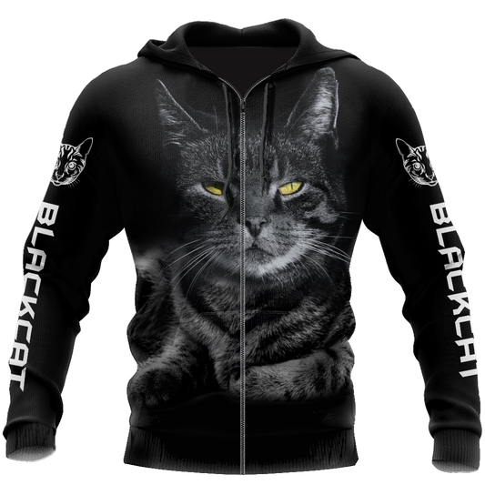 Black cat cover 3D printed shirts for men and women