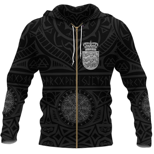Denmark Vikings Tattoo Hoodie - Amaze Style™-ALL OVER PRINT HOODIES