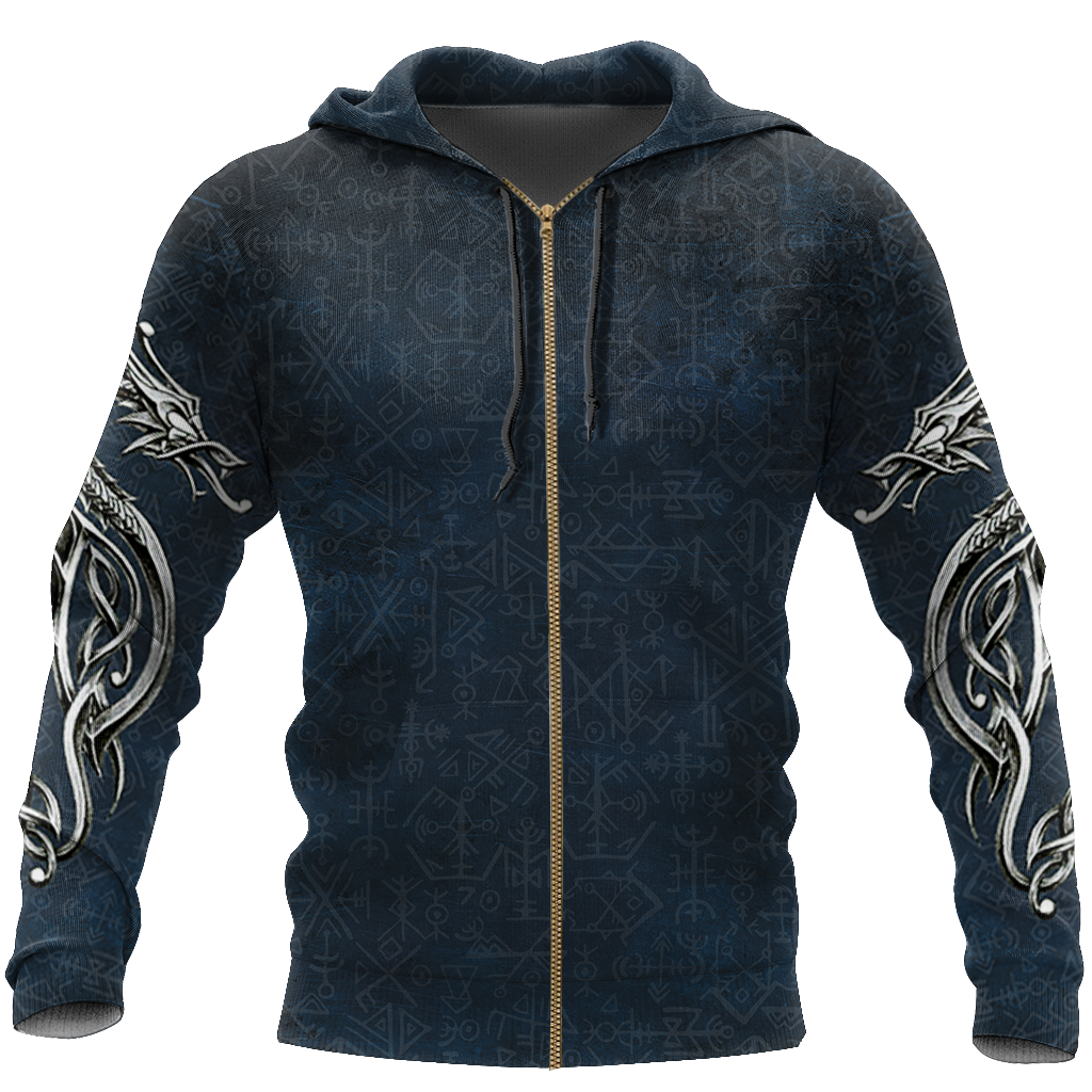 VIKING DRAGON ALL OVER PRINT HOODIE - Amaze Style™-Apparel