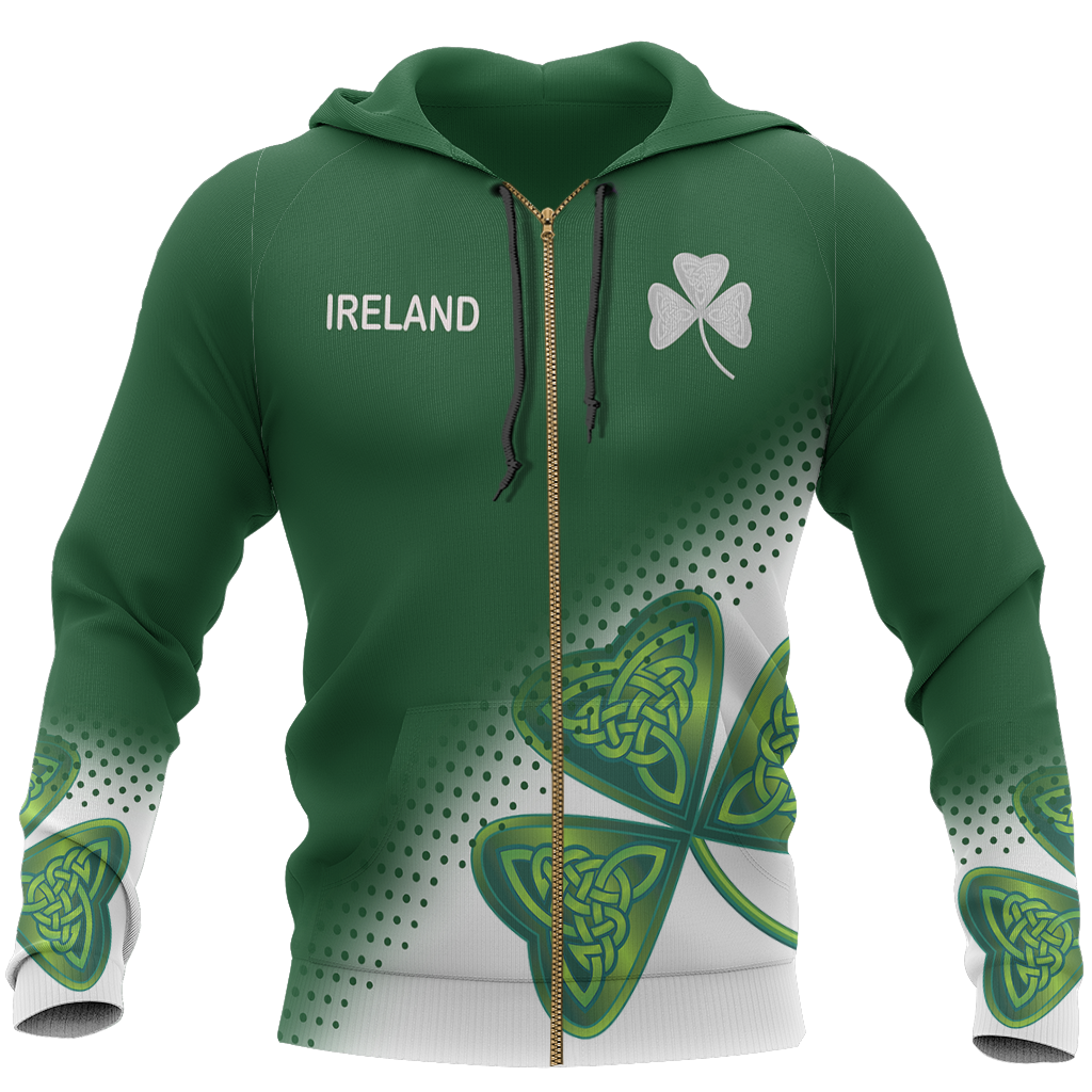 Ireland Shamrock Hoodie NM-Apparel-NM-Zip Hoodie-S-Vibe Cosy™