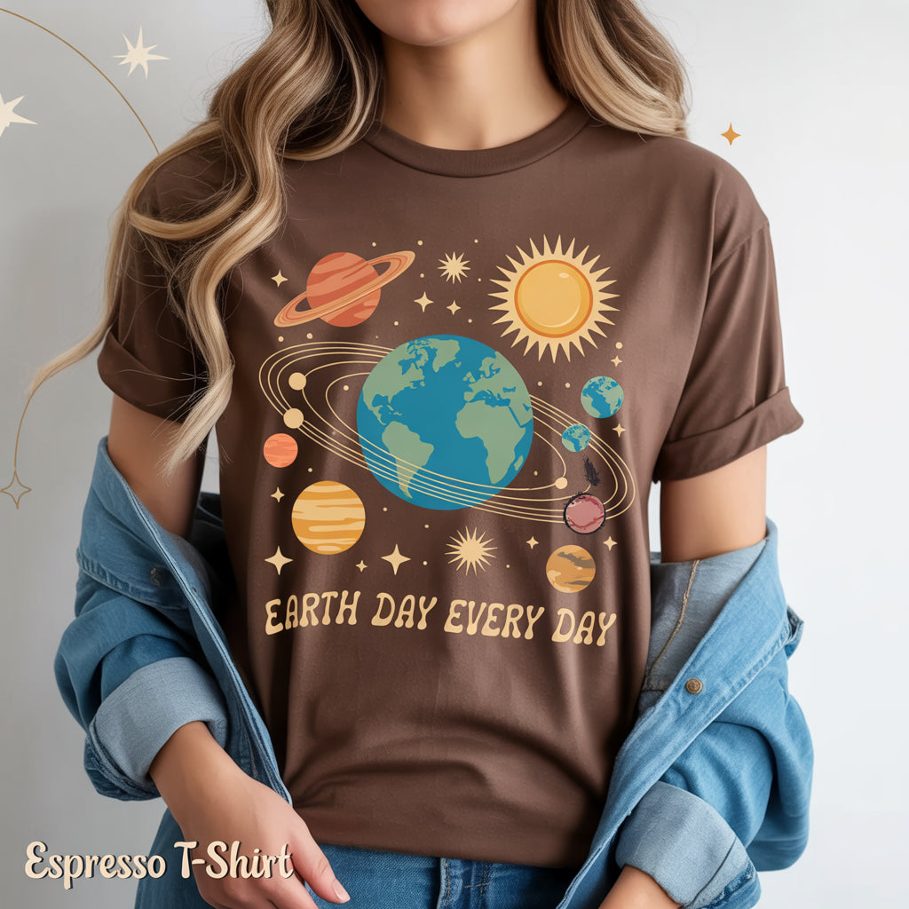 Classic Cotton Crewneck Short Sleeve T-Shirt Everyday Casual Unisex Basic Tee Brown