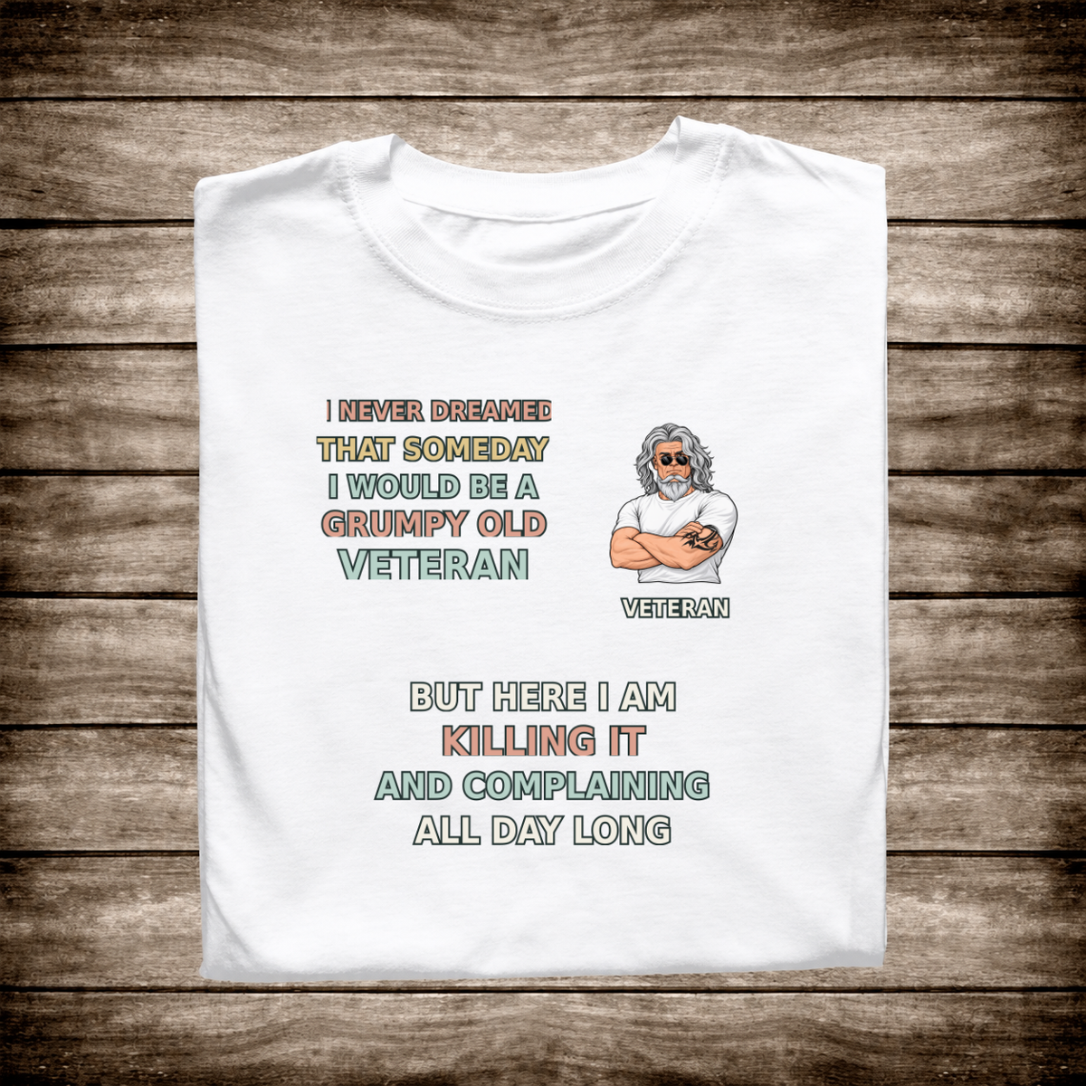 OMS premium layered veteran T-shirt white
