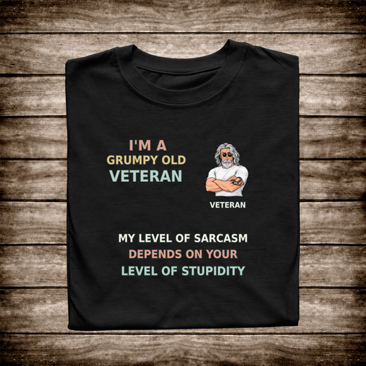 OMS premium layered veteran sarcasm T-shirt black