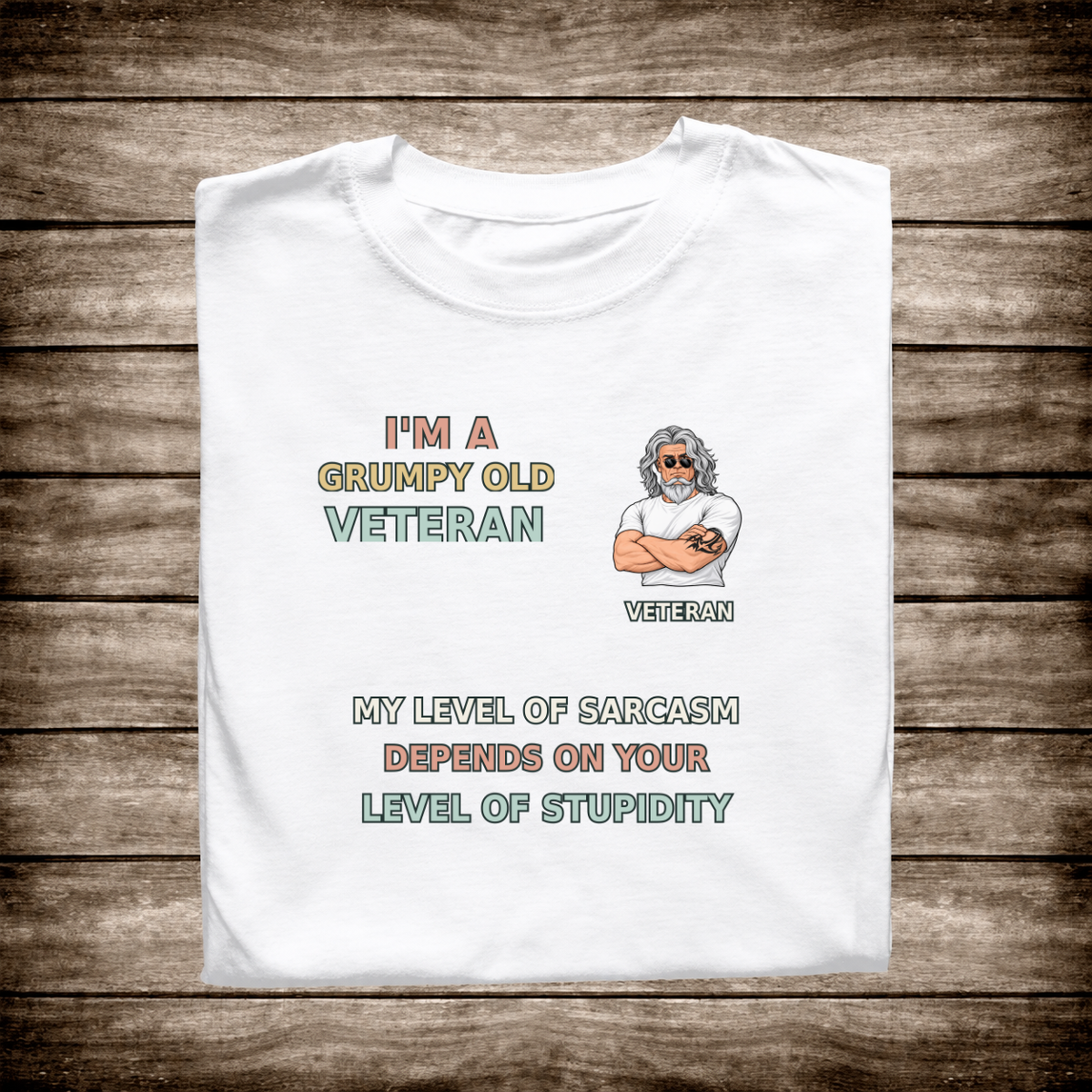 OMS premium layered veteran sarcasm T-shirt white