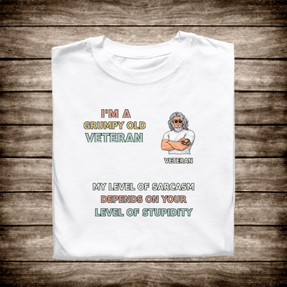OMS premium layered veteran sarcasm T-shirt white