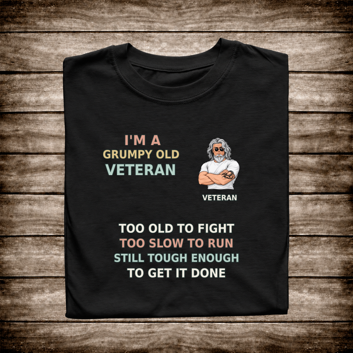 OMS premium layered veteran too-old T-shirt black