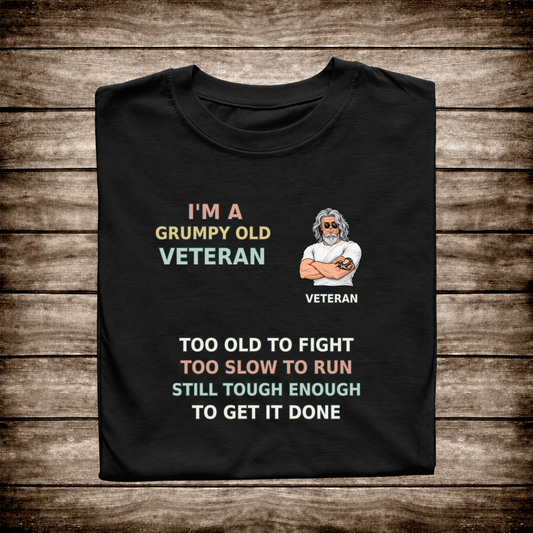 OMS premium layered veteran too-old T-shirt black