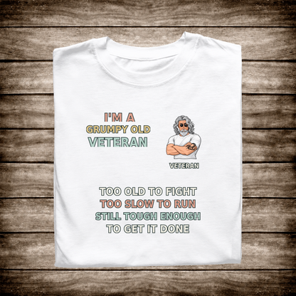 OMS premium layered veteran too-old T-shirt white