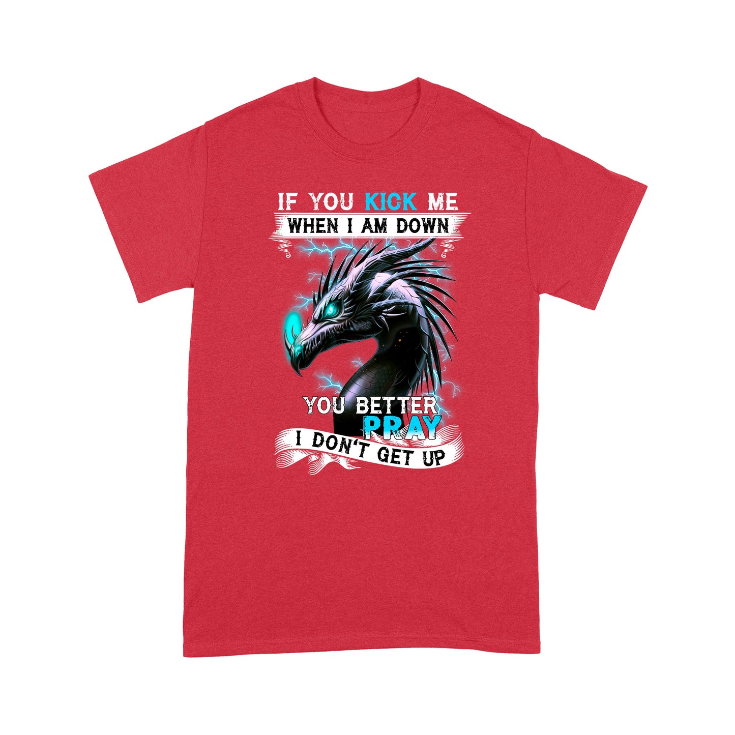Dragon T-shirt If You Kick Me When I Am Down You'd Better Pray I Don't Get Up MEI