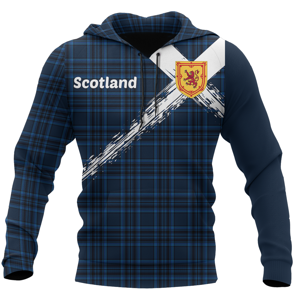 Scotland Saltire Celtic Thistle Hoodie Blue NNK 1514 - Amaze Style™-Apparel