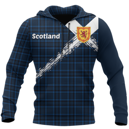 Scotland Saltire Celtic Thistle Hoodie Blue NNK 1514 - Amaze Style™-Apparel