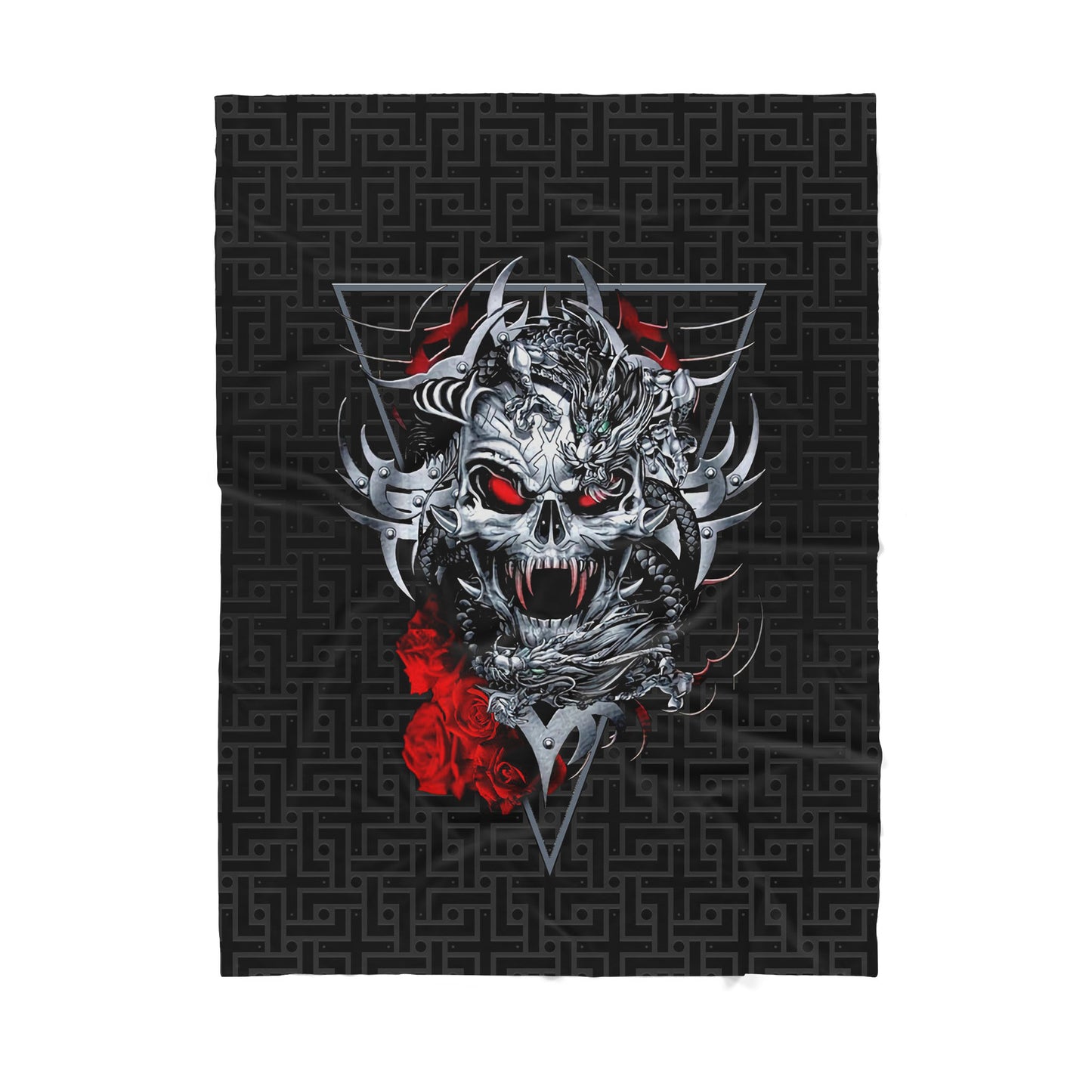 Dragon Skull Sherpa Blanket