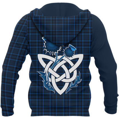 Scotland Saltire Celtic Thistle Hoodie Blue NNK 1514 - Amaze Style™-Apparel