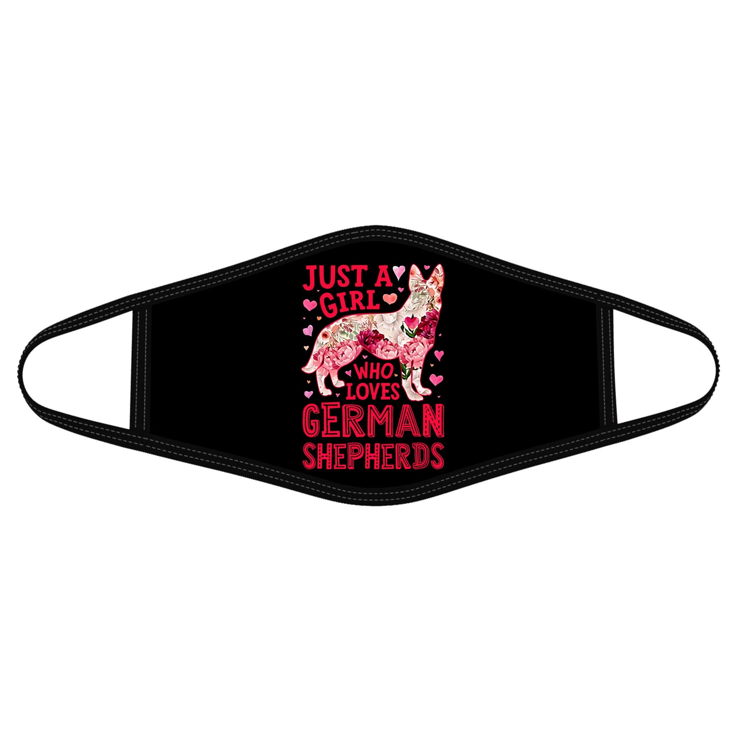 German Shepherd Dog Mom Pink Flower Face Mask DL