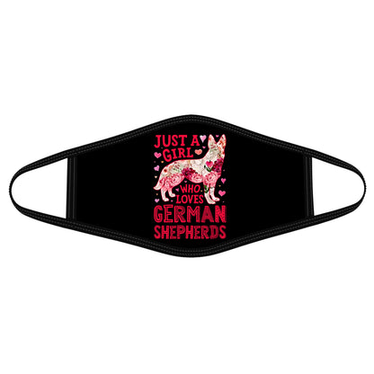 German Shepherd Dog Mom Pink Flower Face Mask DL