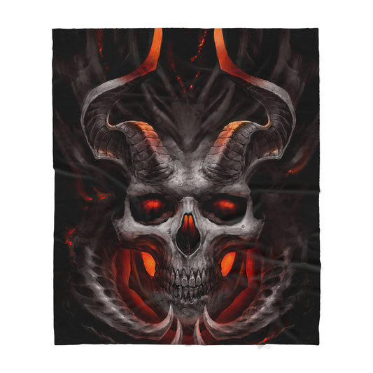 Custom Blanket Satanic Skull Sherpa Blanket TQH