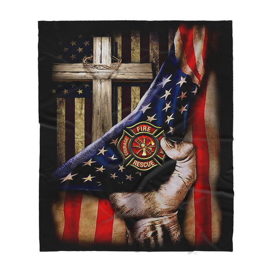 Custom Blanket Firefighter Sherpa Blanket TQH