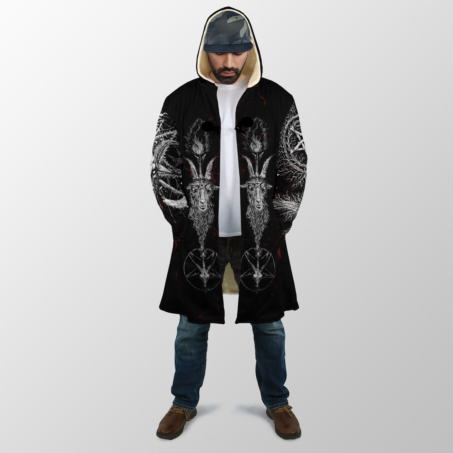 Satanic Hooded Coat MP851 - Amaze Style™-Apparel