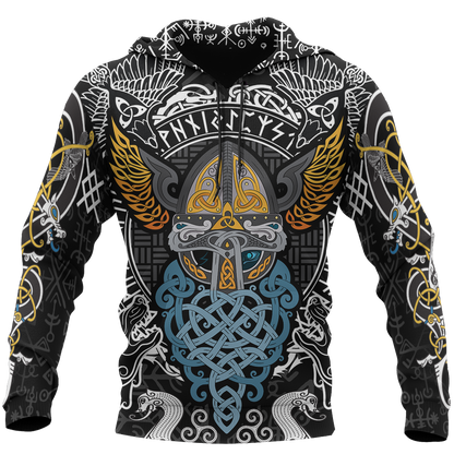 Viking Odin - Wotan Pullover Hoodie A0 - Amaze Style™-ALL OVER PRINT HOODIES