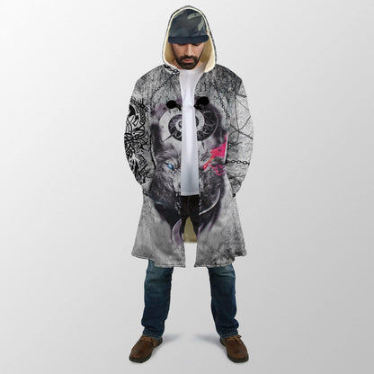 Gray Wolf Tattoo 3D Over Printed Hoodie for Men and Women-ML