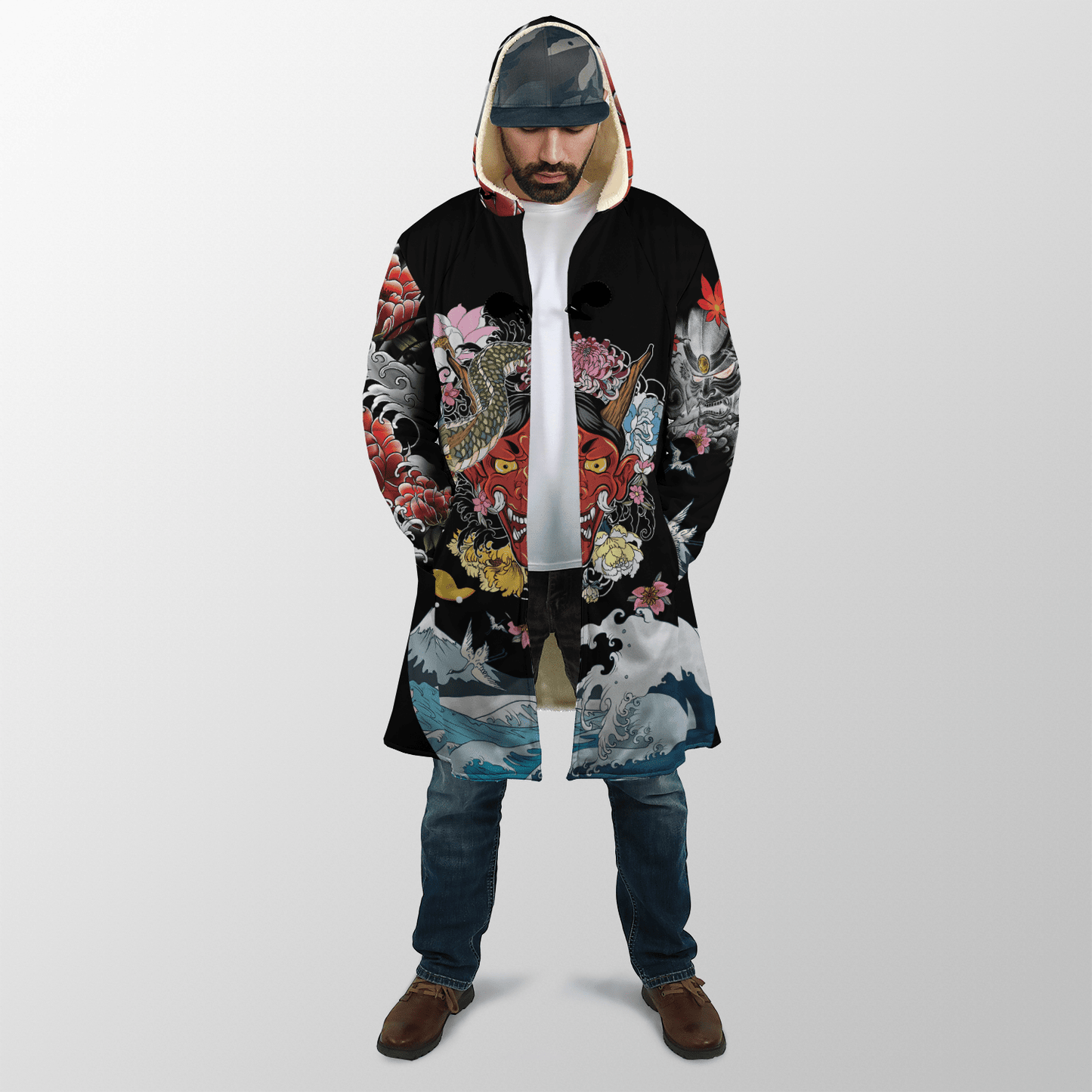Japanese Oni Mask  3D Over Printed Cloak-ML