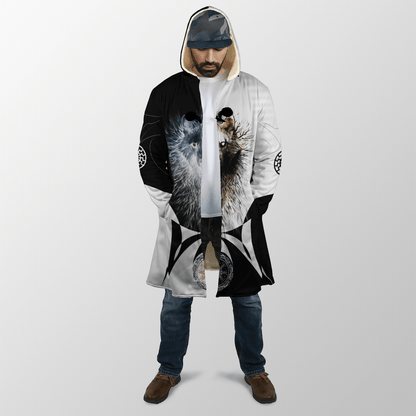 Day and Night Wolf 3D Over Printed Hoodie for Men and Women-ML