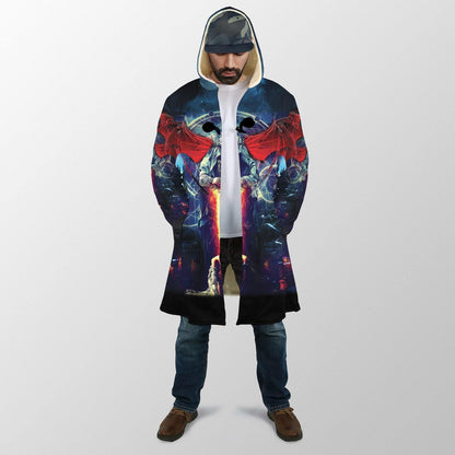 Death & Live Gothic Art  3D Over Printed Cloak for Men and Women-ML