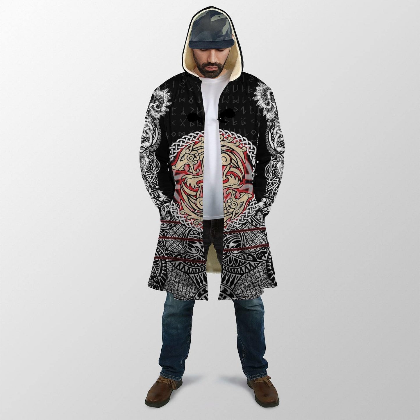 Fenrir Viking Tattoo 3D Over Printed Hoodie for Men and Women-ML