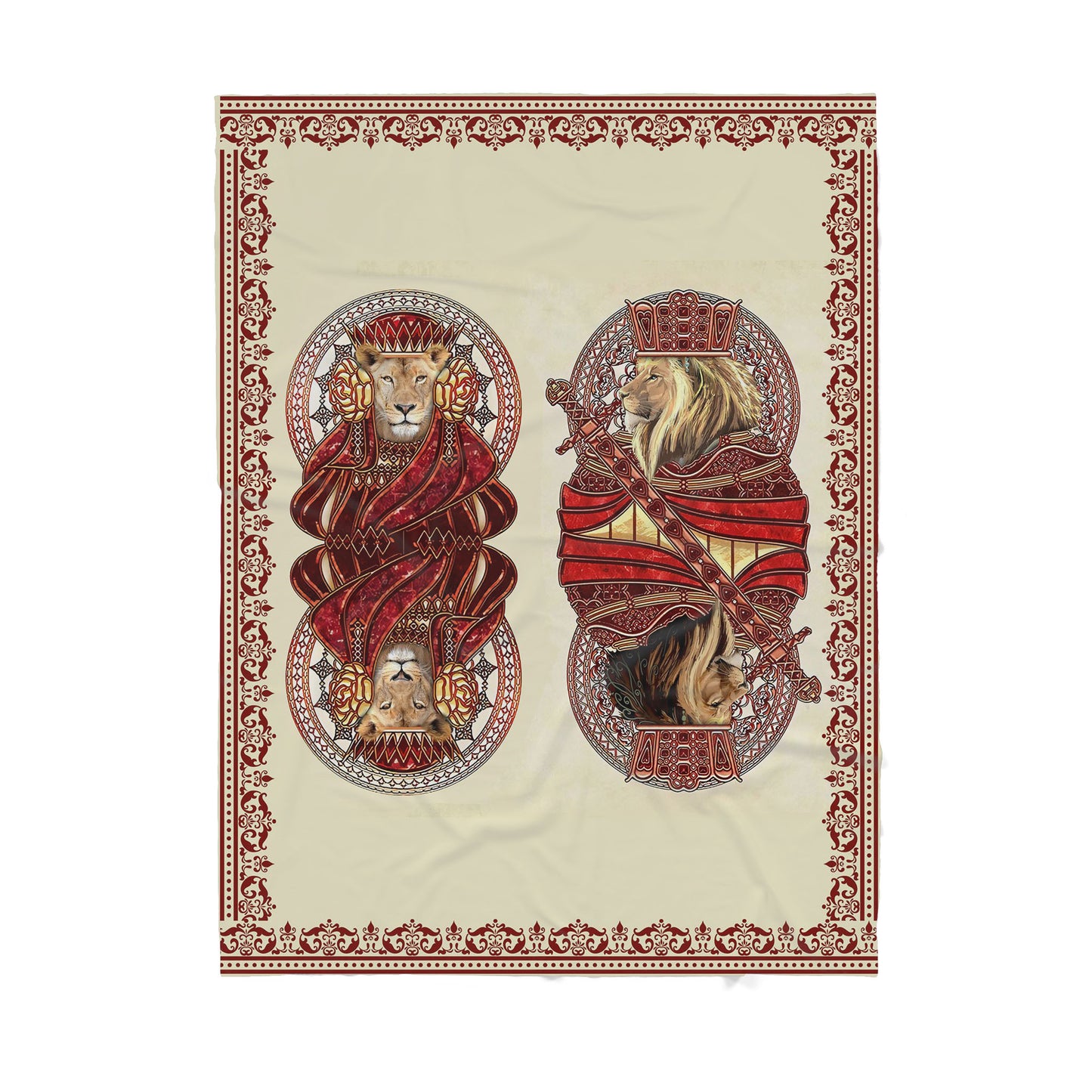 Lion Poker Face Sherpa Blanket