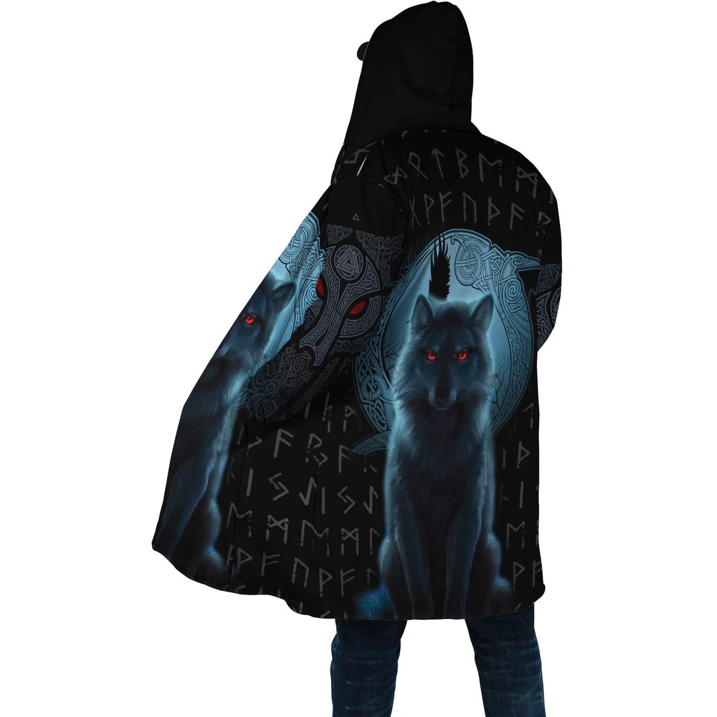 Fenrir Viking Wolf And Moon 3D Over Printed Hoodie for Men and Women-ML