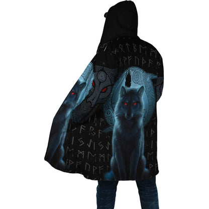 Fenrir Viking Wolf And Moon 3D Over Printed Hoodie for Men and Women-ML
