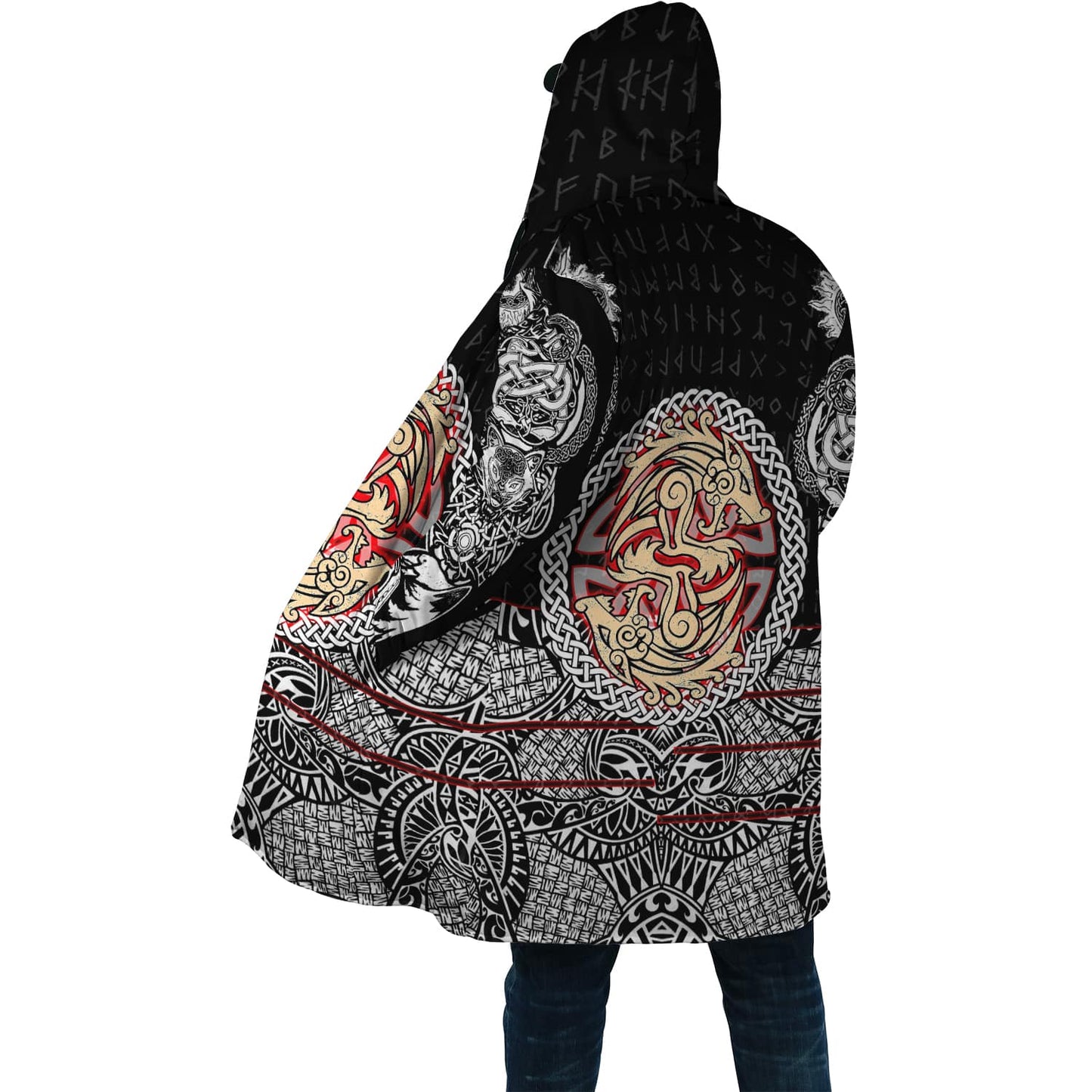 Fenrir Viking Tattoo 3D Over Printed Hoodie for Men and Women-ML
