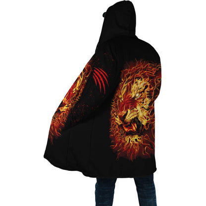 Firer Tiger 3D Over Printed Hoodie Cloak for Men and Women-ML